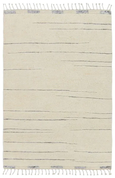 Product Image 1 for Furrow Hand-Knotted Striped Cream/ Gray Rug from Jaipur 