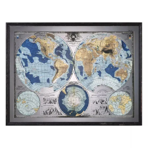 Product Image 1 for Uttermost Mirrored World Map from Uttermost