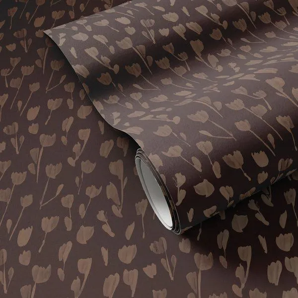 Product Image 1 for Wild Flowers I Black and Tan I Wallpaper by Roseanne Kenny from Four Hands