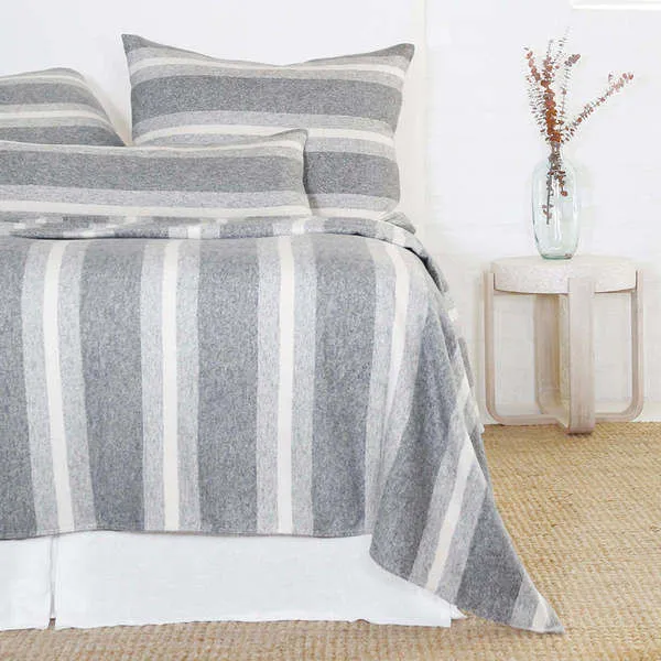 Product Image 1 for Alpine Twin Cotton Blanket - Grey /  Ivory from Pom Pom at Home
