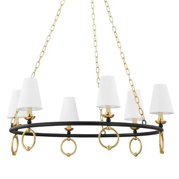 Product Image 1 for Haverford 6-Light Texture Black Aged Brass Chandelier from Mitzi