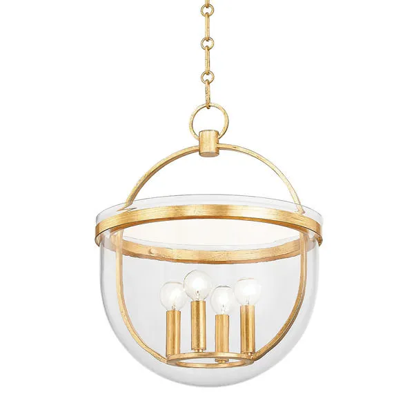 Product Image 1 for Malloy 4-Light Lantern - Vintage Gold Leaf from Hudson Valley