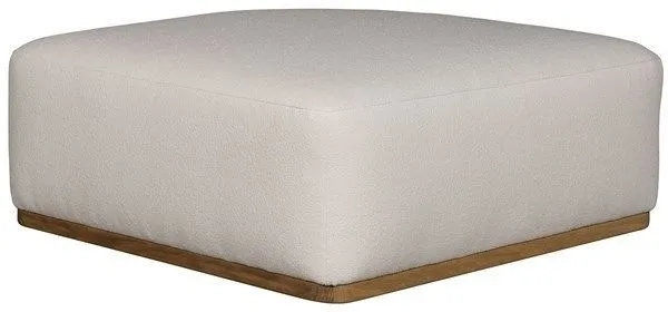 Nest Modular Sectional corner piece with compact curved silhouette in Jackpot Chalk upholstery on wooden base