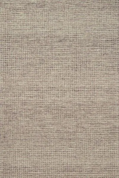 Giana Smoke Rug with a relaxed grid pattern in soft beige and gray wool textures