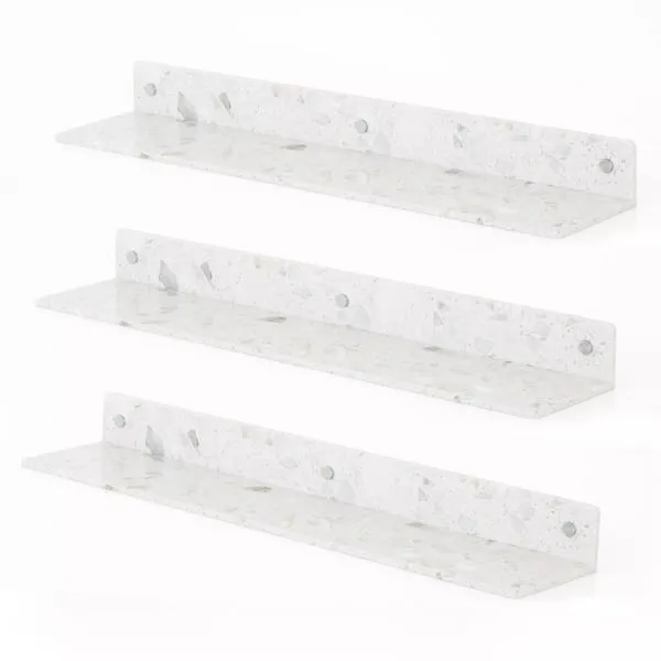 Product Image 1 for Lowry Wall Shelf, Set Of 3 White Terrazz from Four Hands