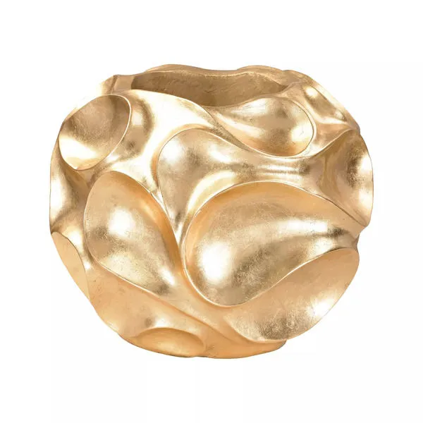 Product Image 1 for Wave Texture Vessel In Gold from Elk Home