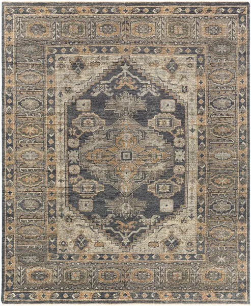 Product Image 1 for Reign Hand-Knotted Black / Tan Rug - 8' x 10' from Surya