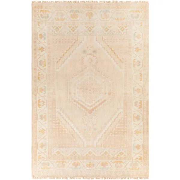 Product Image 1 for Anadolu Hand-Knotted Dusty Pink / Light Beige Rug - 6' x 9' from Surya