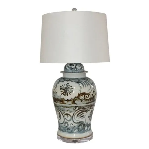 Product Image 1 for Blue & White Sea Flower Temple Jar Lamp from Legend of Asia