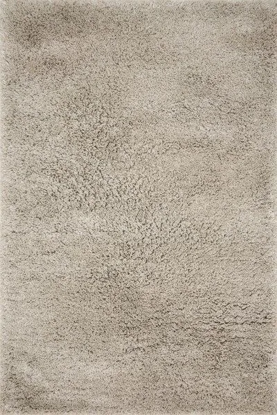 Mila Shag Grey Rug with plush, half-inch high pile in soft grey and mix of thick and thin yarns