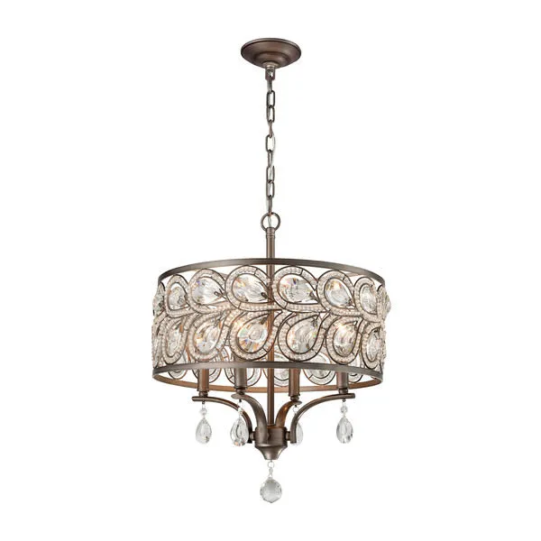 Product Image 1 for Evolve 4 Light Chandelier In Weathered Zinc from Elk Lighting