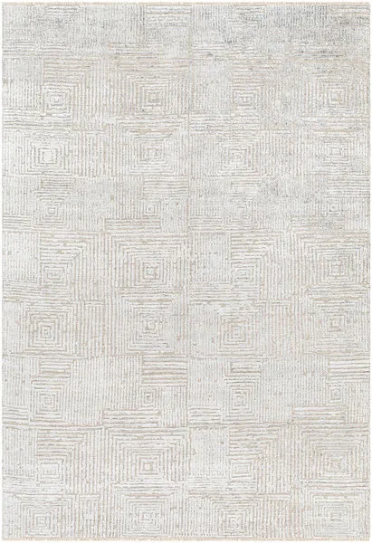 Product Image 1 for Lora Hand-Knotted Light Gray / Light Beige Rug - 6' x 9' from Surya