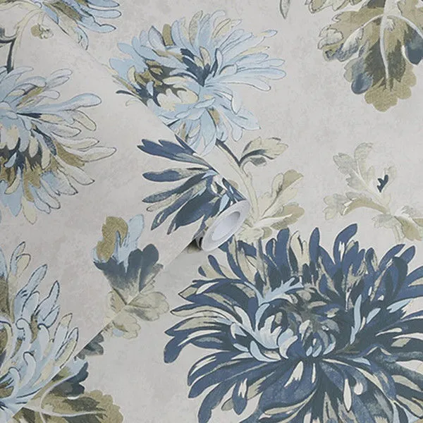 Product Image 1 for Laura Ashley Maryam Seaspray Floral Wallpaper from Graham & Brown
