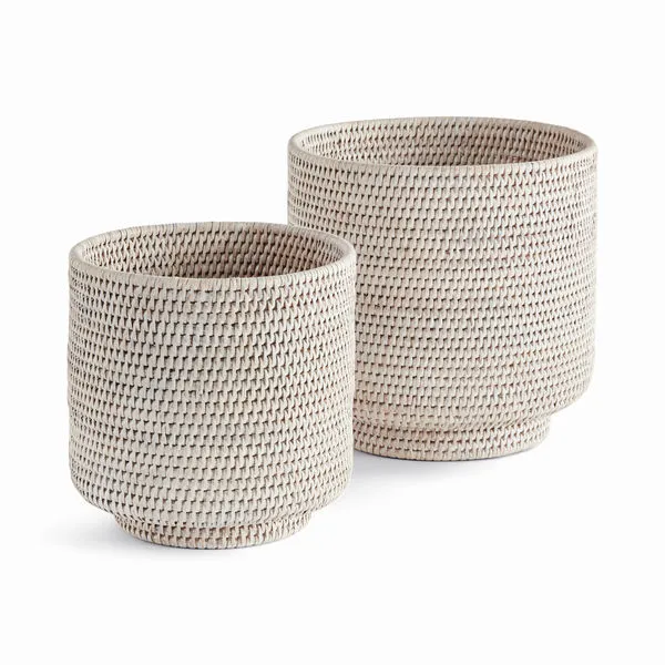 Product Image 1 for Burma Rattan Cachepots, Set Of 2 from Napa Home And Garden