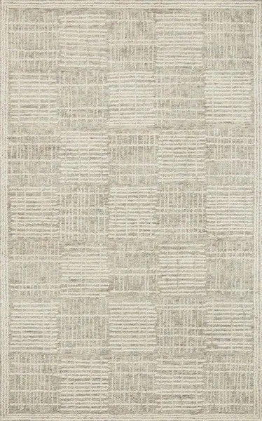 Tallulah Mist Ivory Rug with abstract linear design and high-low texture in soft neutral tones