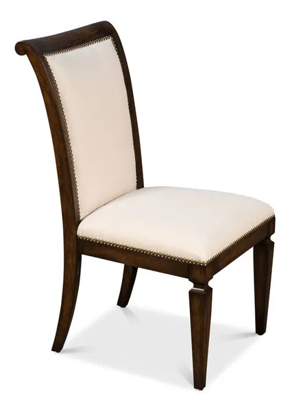 Product Image 1 for Scroll Back Dining Sd/Chr Burnt Brn Oak from Sarreid Ltd.