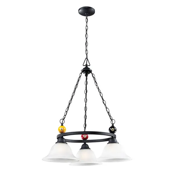 Product Image 1 for Designer Classics 3 Light Billiard Chandelier In Matte Black** from Elk Lighting