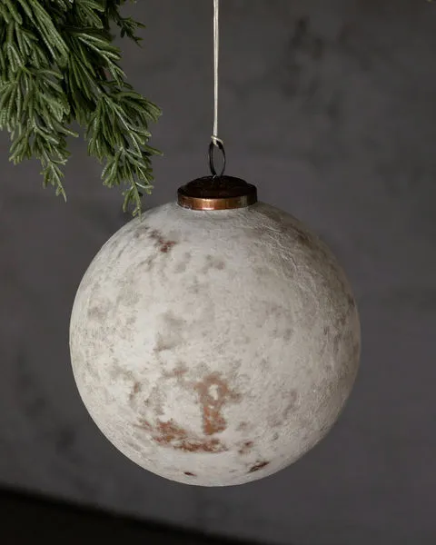 Product Image 3 for Textured Matte White Glass Ball Ornaments, Set of 4 from Creative Co-Op