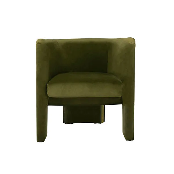 Product Image 1 for Lansky Three Leg Fully Upholstered Barrel Chair In Olive Velvet from Worlds Away