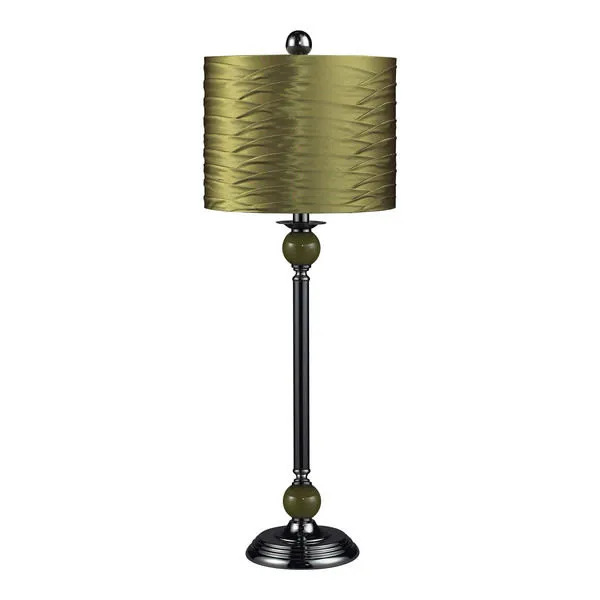 Product Image 1 for Carrington Green Buffet Lamp In Black Nickel With Pleated Shade from Elk Home