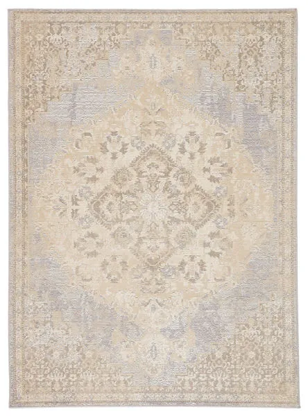 Product Image 1 for Baun Medallion Beige/ Silver Rug from Jaipur 