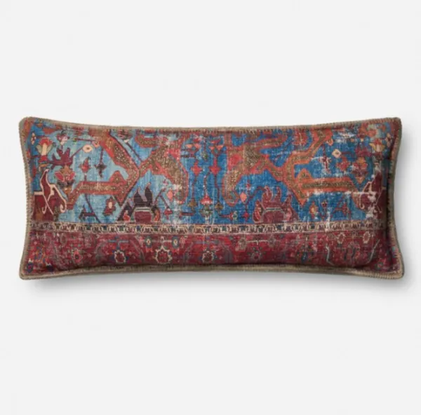 Product Image 1 for P0655 Blue / Multi 13" X 35" Pillow  from Loloi