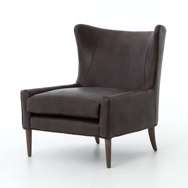 Product Image 5 for Marlow Wing Chair - Vintage Black from Four Hands