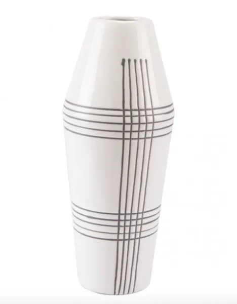 Product Image 1 for White Stripe Modern Vase from Zuo