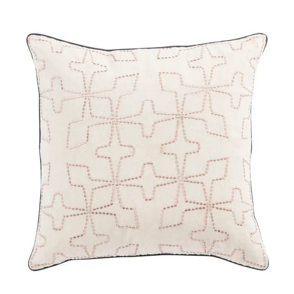 Product Image 1 for Greta Cream/ Beige Geometric  Throw Pillow 22 inch by Nikki Chu from Jaipur 