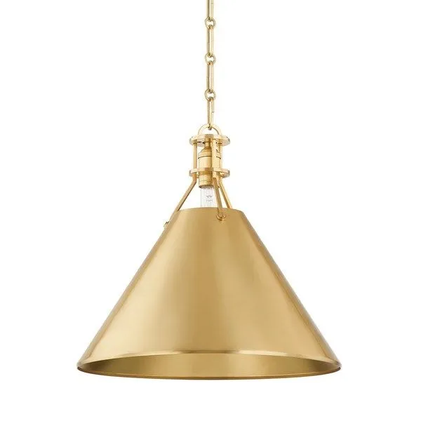 Product Image 1 for Metal No. 2 1-Light Large Aged Brass Pendant from Hudson Valley