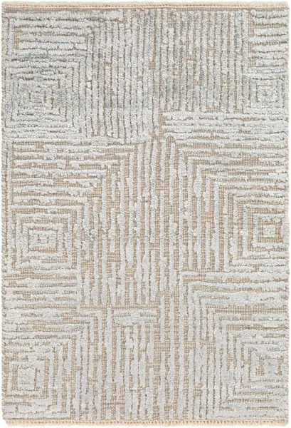 Product Image 1 for Lora Hand-Knotted Light Gray / Light Beige Rug - 2' x 3' from Surya