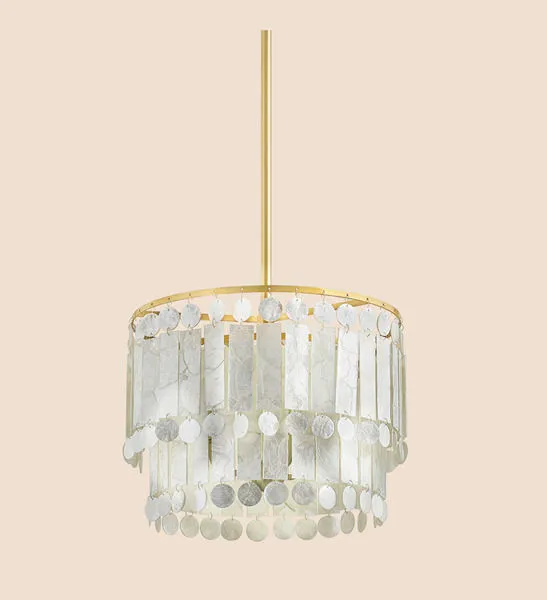 Product Image 2 for Melisa 3-Light Modern Coastal Capiz Shell Chandelier from Mitzi