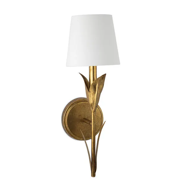 Product Image 1 for River Reed Antique Gold Leaf Sconce Single from Regina Andrew Design