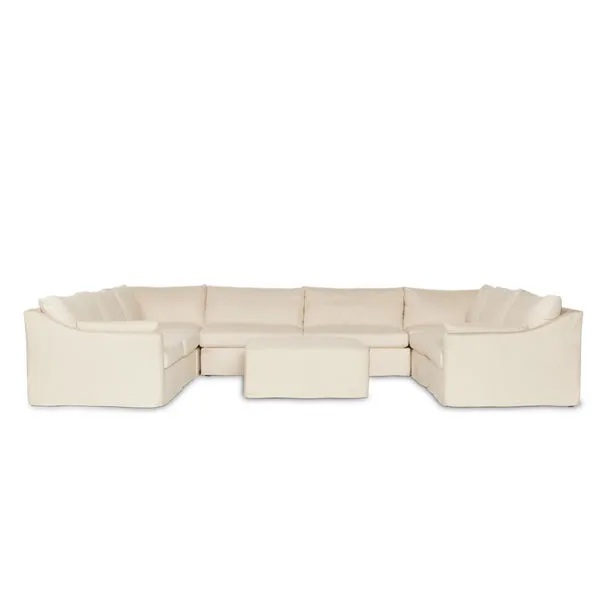 Product Image 1 for Delray 8 Piece Slipcover Sectional With Ottoman from Four Hands