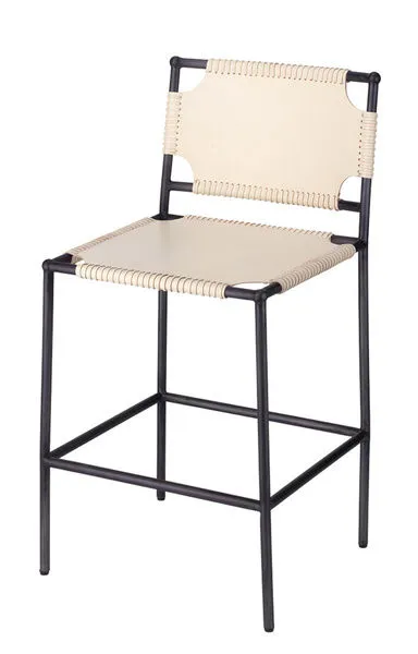 Product Image 1 for Asher Leather Off-White Counter Stool from Jamie Young