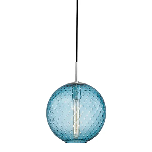 Product Image 1 for Rousseau 1 Light Pendant Blue Glass from Hudson Valley