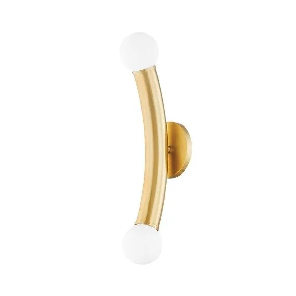 Product Image 1 for Allegra 2-Light Modern Curved Aged Brass Wall Sconce from Mitzi