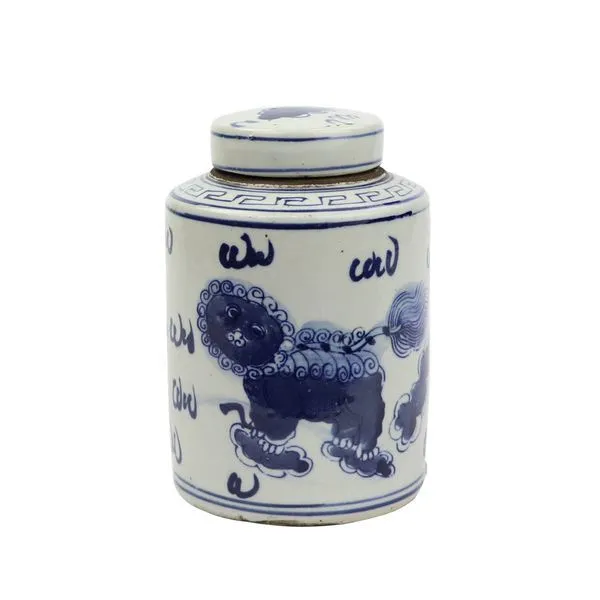 Product Image 1 for Blue & White Mini Tea Jar Lion from Legend of Asia