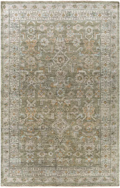 Product Image 1 for Reign Hand-Knotted Sage / Gold Rug - 2'6" x 8' from Surya