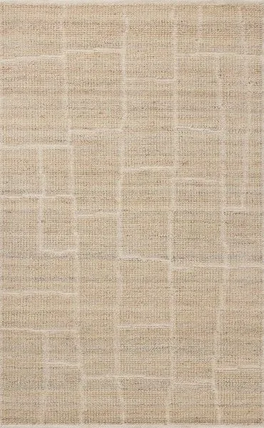 Asha Natural Rug with a beige neutral palette featuring subtle organic linear patterning throughout