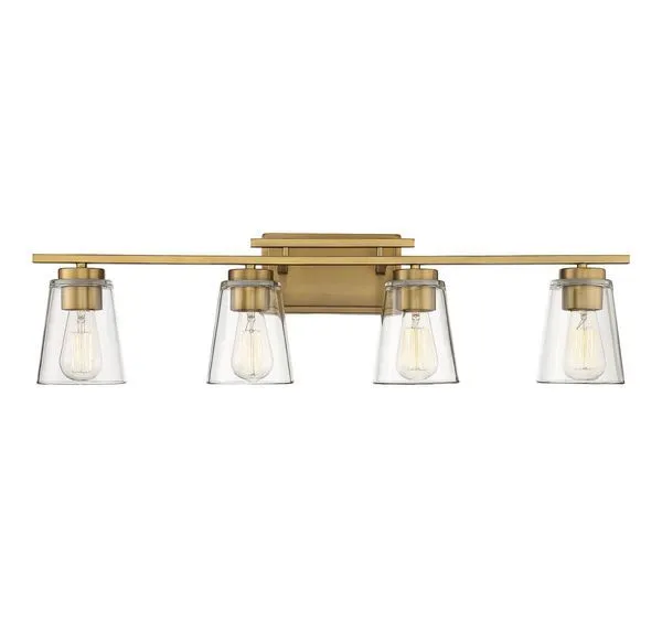 Product Image 2 for Calhoun 4 Light Warm Brass Bath Bar from Savoy House 