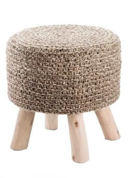 Product Image 1 for Montana Knitted Taupe Stool from Jaipur 