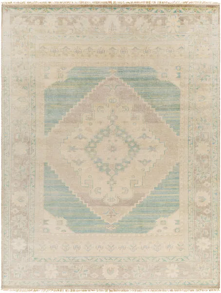 Product Image 1 for Anadolu Hand-Knotted Light Sage / Dusty Pink Rug - 8' x 10' from Surya