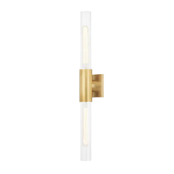 Product Image 1 for Asher 2-Light Wall Sconce - Aged Brass from Hudson Valley