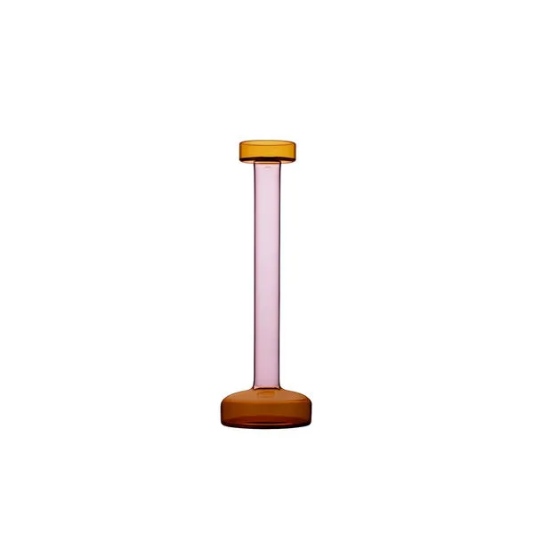 Product Image 1 for Glass Candle Holder Amber & Pink from BIDKHome