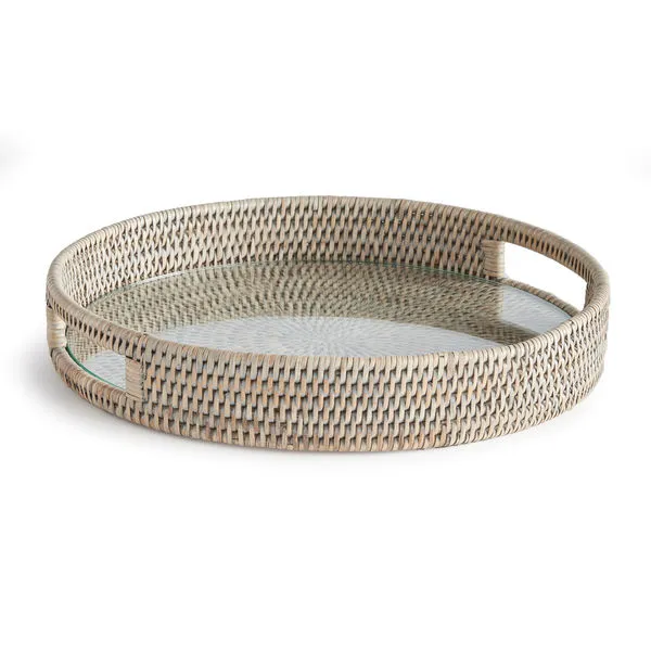 Product Image 1 for Burma Rattan Round Serving Tray from Napa Home And Garden