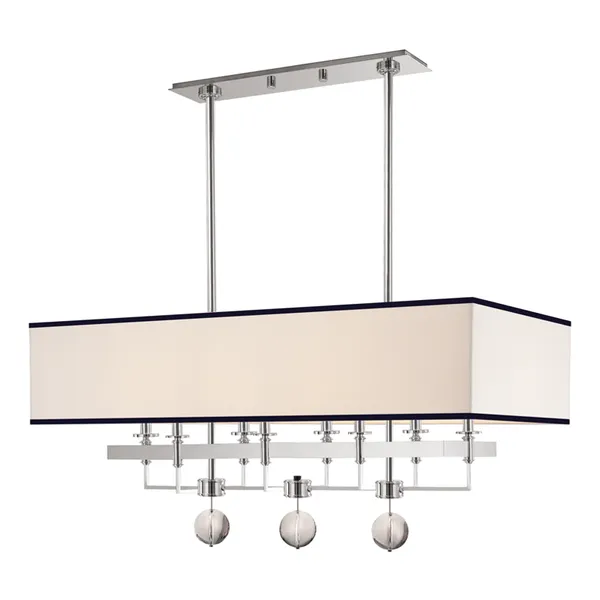 Product Image 1 for Gresham Park 8 Light Island With Black Trim On Shade from Hudson Valley