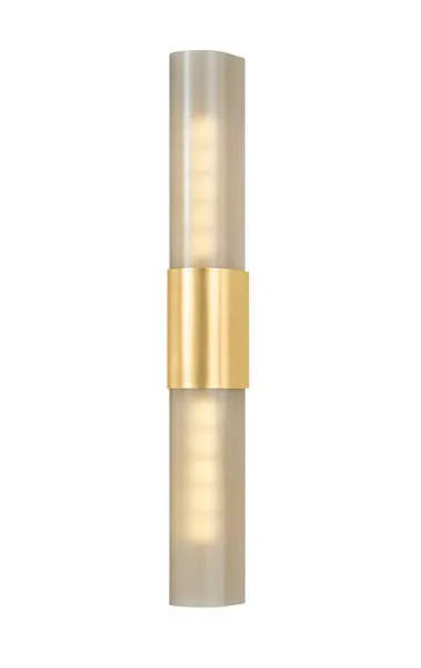 Somersville Wall Sconce turned off with soft matte finish on etched glass and gold center band