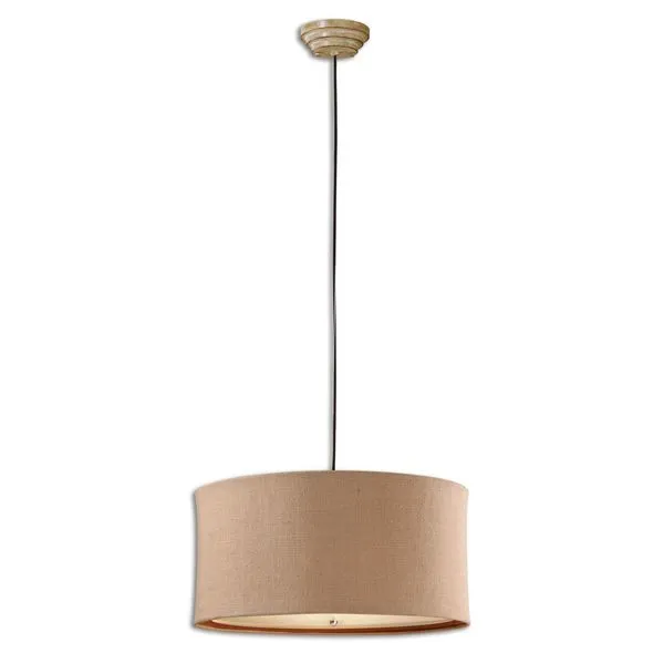 Product Image 1 for Uttermost Alamo 3 Light Burlap Drum Pendant from Uttermost