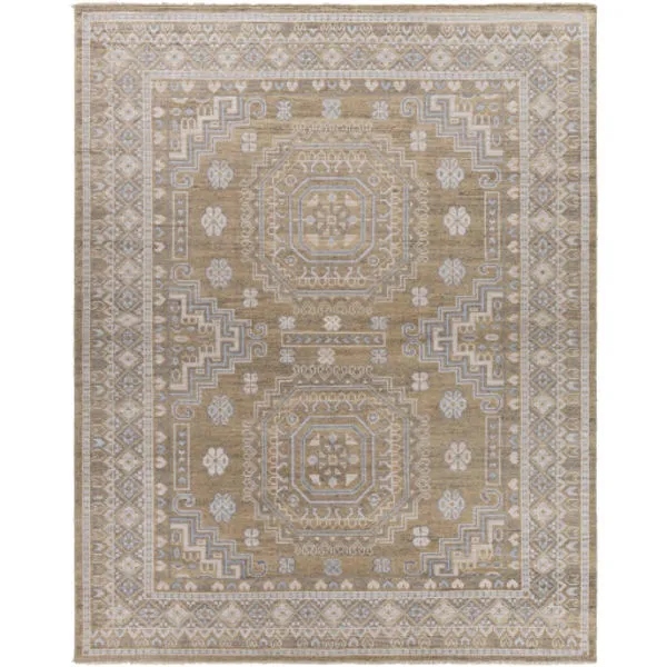 Product Image 1 for Almeria Hand-Knotted Mustard / Medium Gray Rug - 8'10" x 12' from Surya